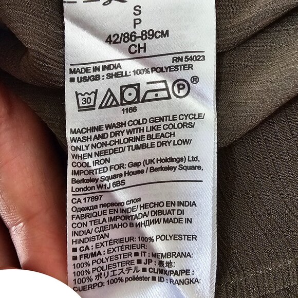 Banana Republic Ruched Pintuck Smocked Sleeveless Blouse Top, S, Olive - Picture 8 of 9